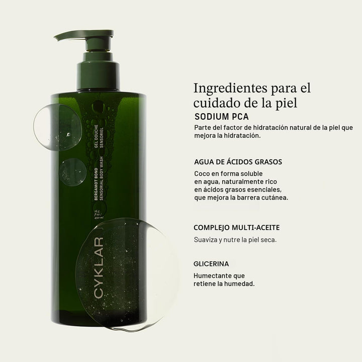 CYKLAR Gel de baño sensorial. Bergamot Bond Limpiador Hidratante co...