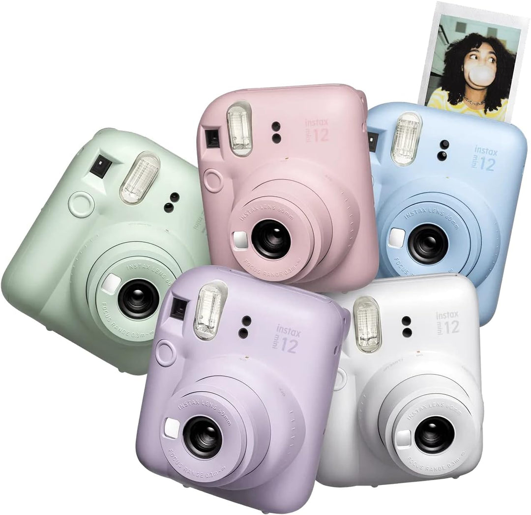 Cámara instantánea Fujifilm Instax Mini 12 color morado lila + paqu...