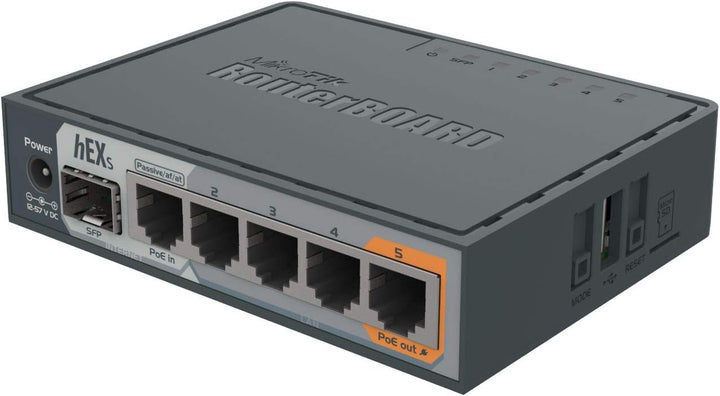 MikroTik Router hEX S Gigabit Ethernet con puerto SFP (RB760iGS)