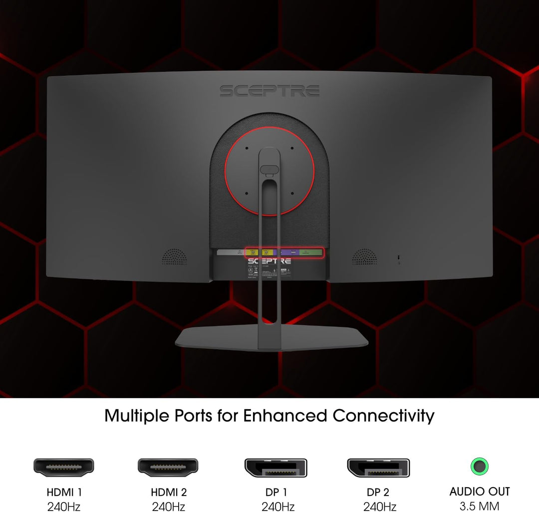 Sceptre - Monitor curvo para juegos Prime de 34 pulgadas 3440 x 144...