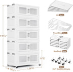 BROVIEW Contenedor de almacenamiento apilable extra grande de 300 cuartos