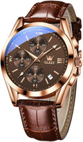 OLEVS Relojes Casuales de Cuero para Hombres con Esfera Grande Cronógrafo