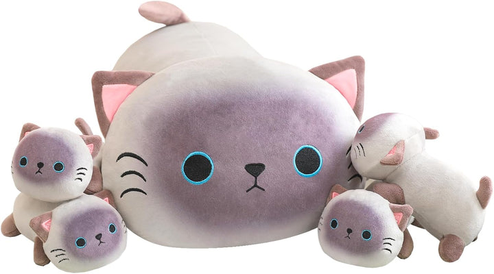 TOYSYM - Almohada de gata siamesa, adorable almohada de peluche de...