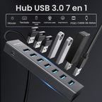 ABFCRTTW, hub USB, alimentado, adaptador 5V/3A