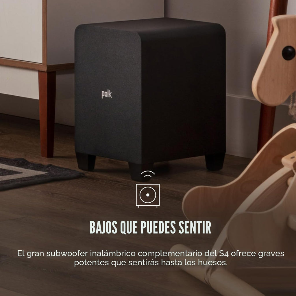Sistema de barra de sonido Polk Audio Signa S4 Dolby Atmos 3D con subwoofer inalámbrico de 5.9"
