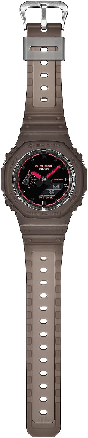 Casio G-Shock - Reloj analógico digital de resina marrón con luz ahumada GA2100K-5A
