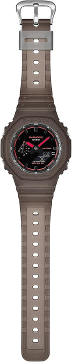 Casio G-Shock - Reloj analógico digital de resina marrón con luz ahumada GA2100K-5A