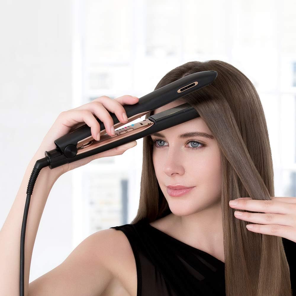 Panasonic Nanoe EH-HS99-K - Plancha plana para cabello sano y brill...