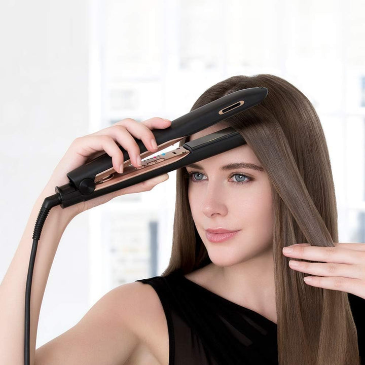 Panasonic Nanoe EH-HS99-K - Plancha plana para cabello sano y brill...