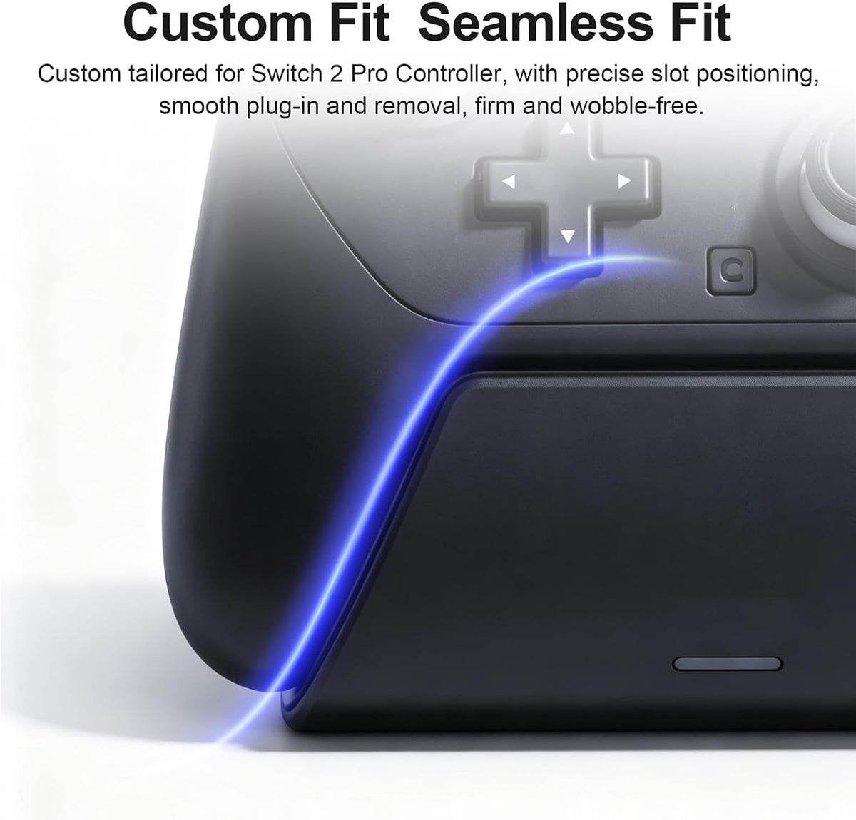 Estación de Carga con Adaptador para Nintendo Switch 2 Pro Controller, Base de Carga/Soporte con Luz Indicadora Carga Rápida y Protección contra Sobrevoltaje/Cargas, Soporte de Montaje de Cargador