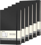 Comix Paquete de 6 cuadernos rayados para el trabajo, tapa dura A5