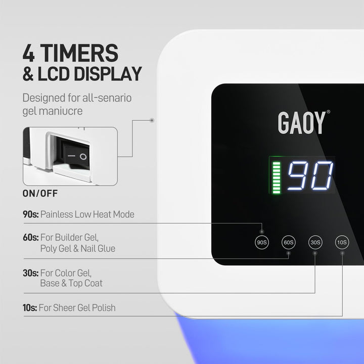 GAOY Lámpara de uñas LED UV inalámbrica para uñas de gel, luz UV re...