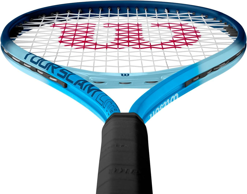 Wilson Tour Slam Lite - Raqueta de tenis recreativa para adultos, tamaño de empuñadura 3-4 3/8 pulgadas, color azul