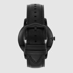 Fossil - Reloj de cuarzo minimalista para hombre, de acero inoxidable y cuero, de tres agujas