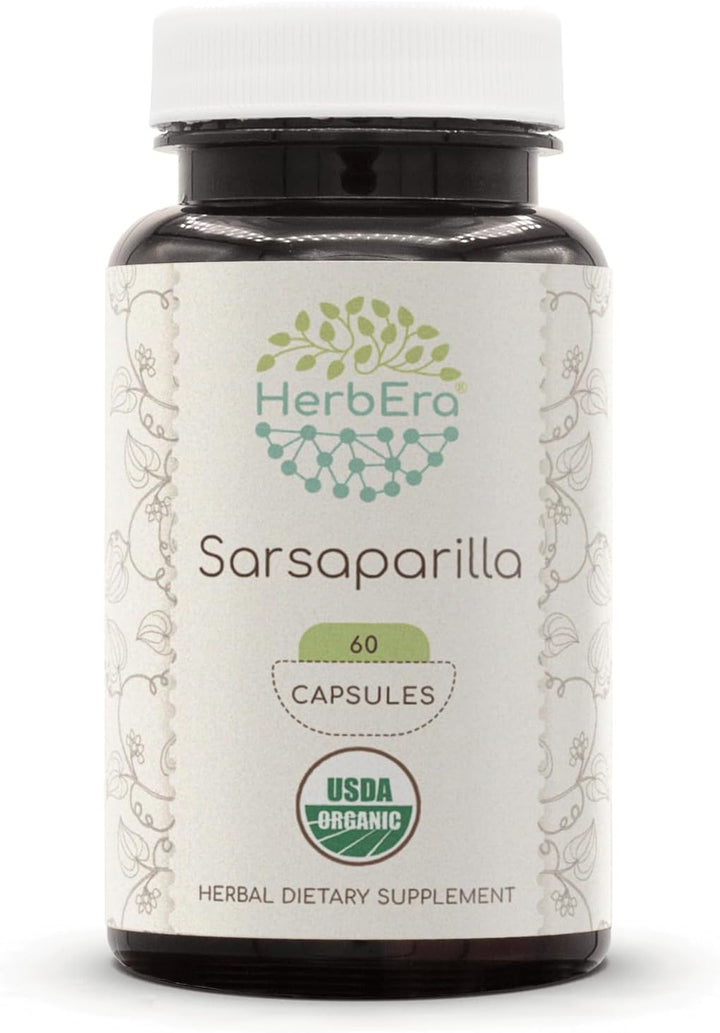 Sarsaparilla USDA Organic 60 cápsulas | Suplemento de hierbas natur...