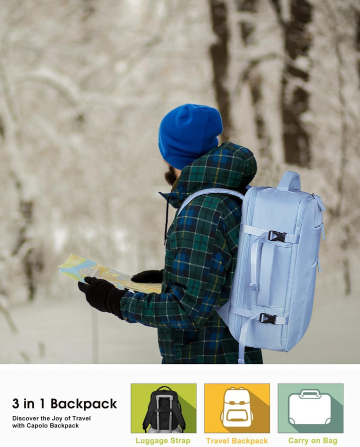 Capolo Mochila de viaje para mujeres y hombres, mochila impermeable...
