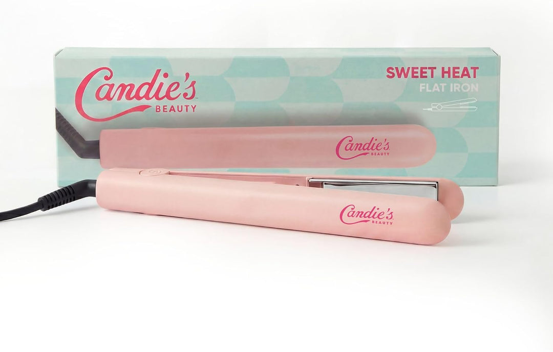 Candie's 1" Flat Iron Hair Straightener, Pink, Ceramic Plates, Dual...