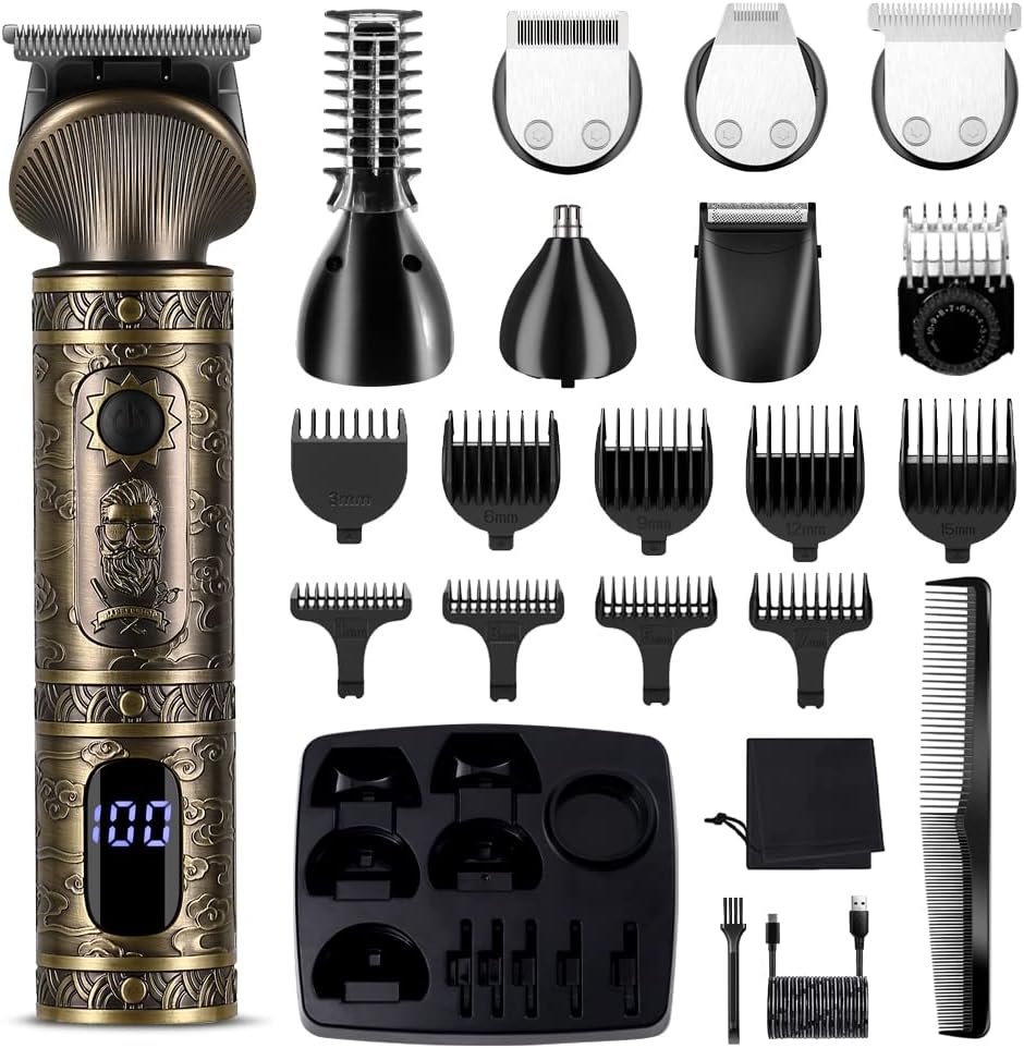 Scttomon Kit de Recortadora de Barba Profesional Cortapelos con Cuc...