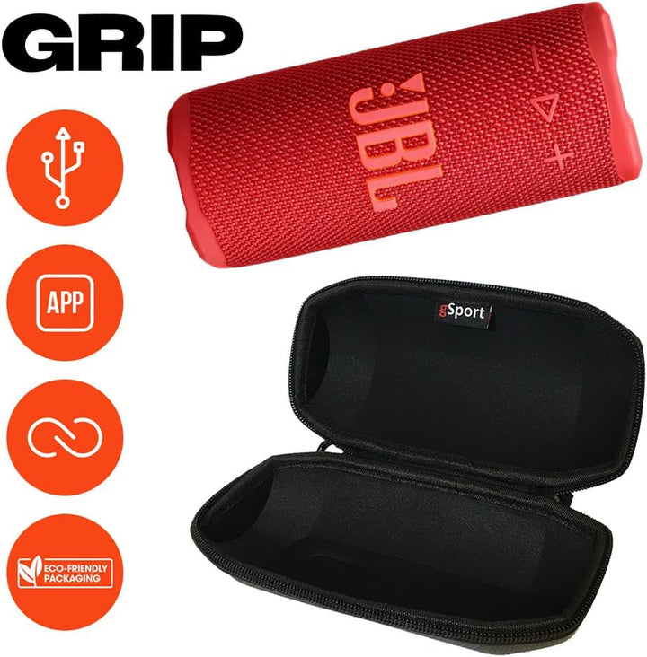 JBL Paquete de altavoz Bluetooth portátil compacto Grip con estuche...