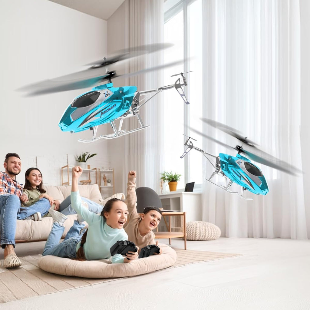 VATOS Helicóptero RC para niños, helicóptero de control remoto de 2.4G con luz LED para niños de 12 años en adelante, altura fija, despegue con una tecla, aviones RC para interiores, regalos ideales