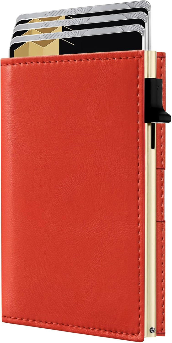 QLD Cartera RFID para mujer \u2013 Pequeña cartera delgada y triple...