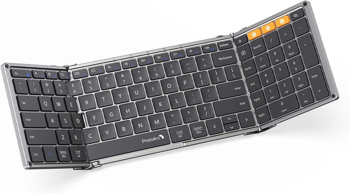 ProtoArc XK01 - Teclado Bluetooth plegable, teclado portátil inalám...