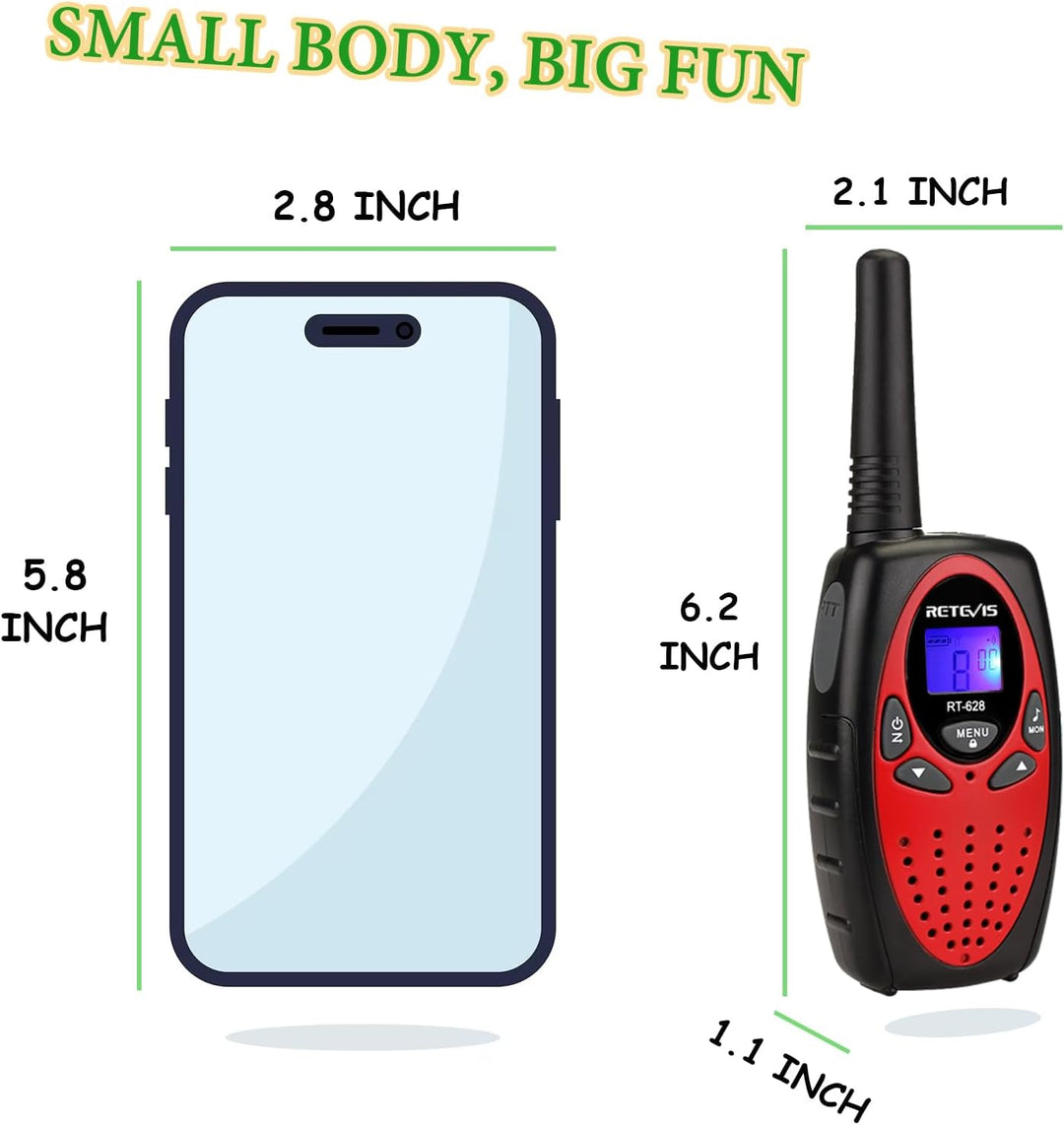 Retevis RT628 Walkie Talkies para niños, juguetes de regalo para ni...
