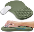 Alfombrilla ergonómica para mouse con soporte de muñeca con espuma viscoelástica y protuberancia de masaje, almohadilla para aliviar el dolor del túnel carpiano, reposamuñecas para mouse (12 x