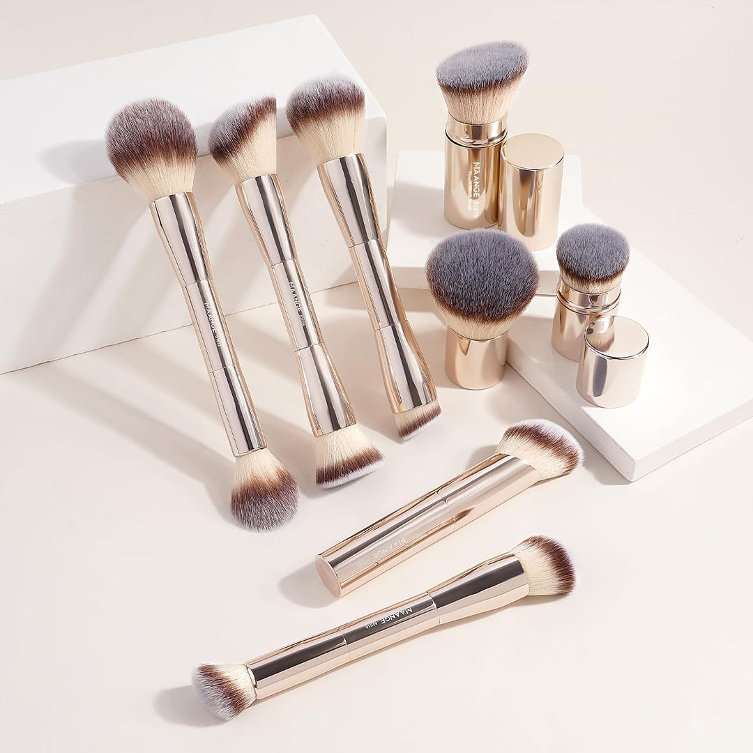 MAANGE 8 piezas de brochas de maquillaje con bolsa, brochas de maqu...
