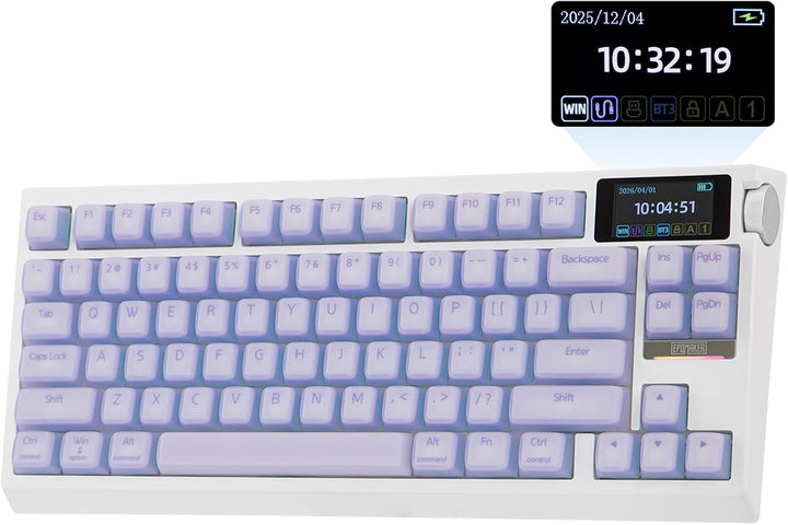EPOMAKER Teclado inalámbrico G84 PRO para juegos con pantalla y per...