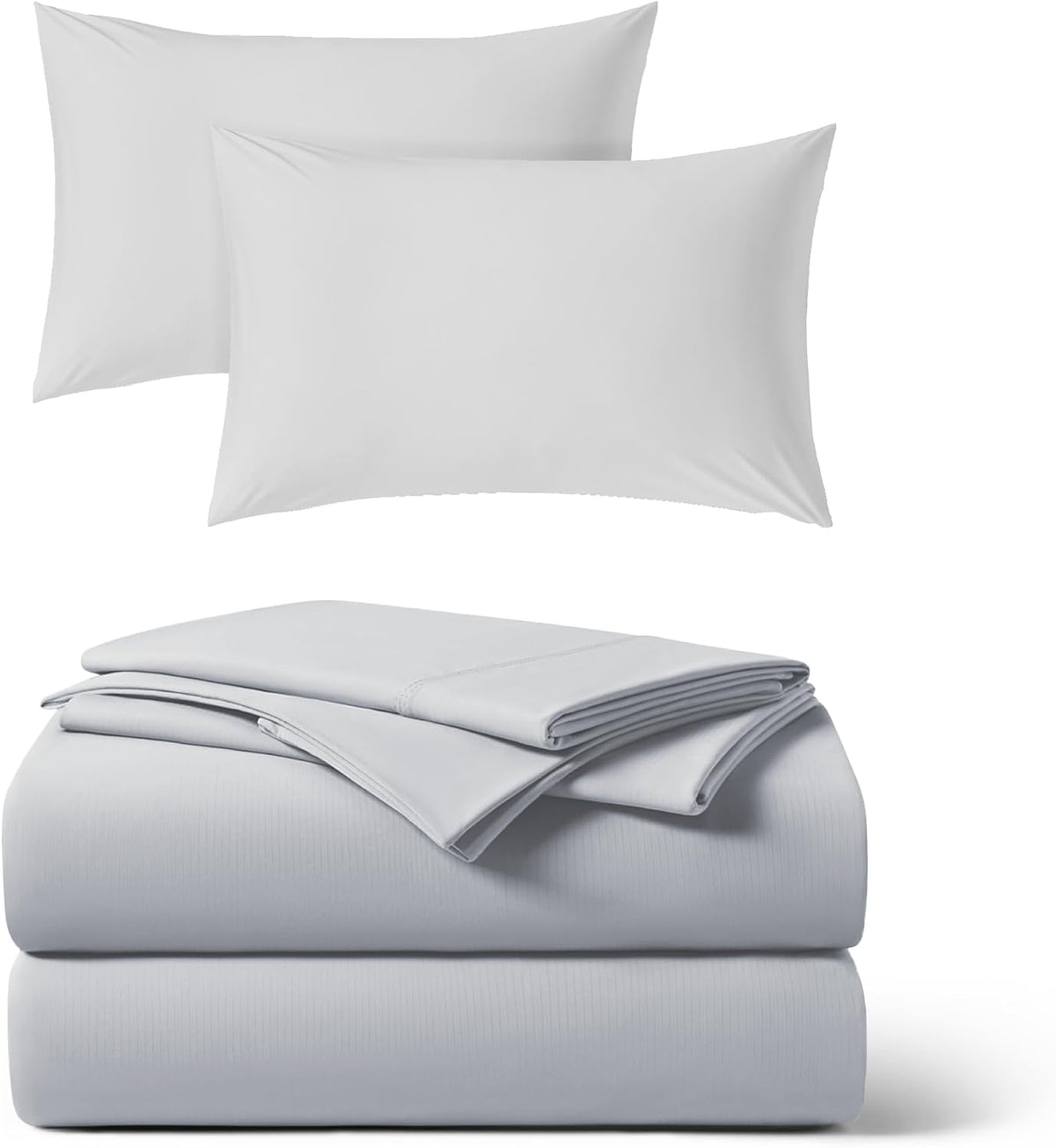 REST Compre 2 OBTENGA 30 por ciento de descuento: juego de sábanas de 3 piezas más fundas de almohada adicionales con un 30% de descuento, en gris claro, tamaño King