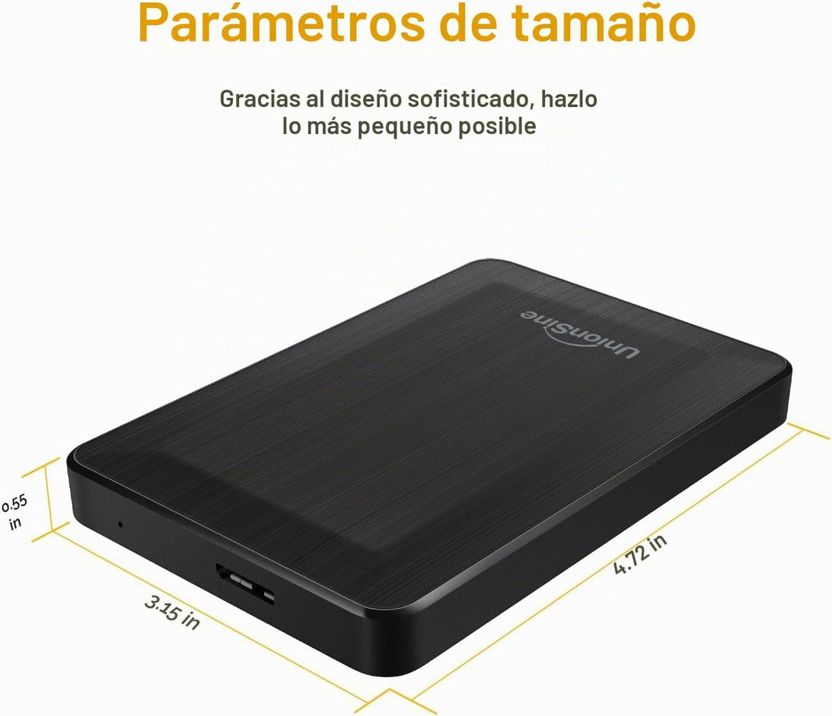UnionSine Disco duro externo portátil de 2,5" 500 GB, negro | A...
