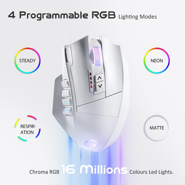 UtechSmart Ratón inalámbrico Venus Pro MMO para juegos, sensor ópti...