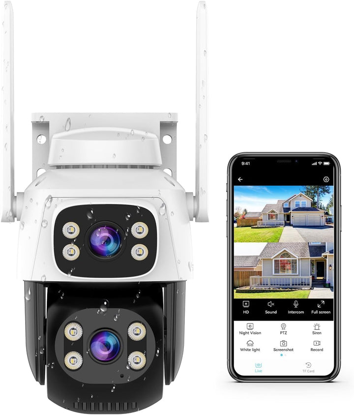 VSTARCAM Cámaras de seguridad de doble lente inalámbricas para exte...