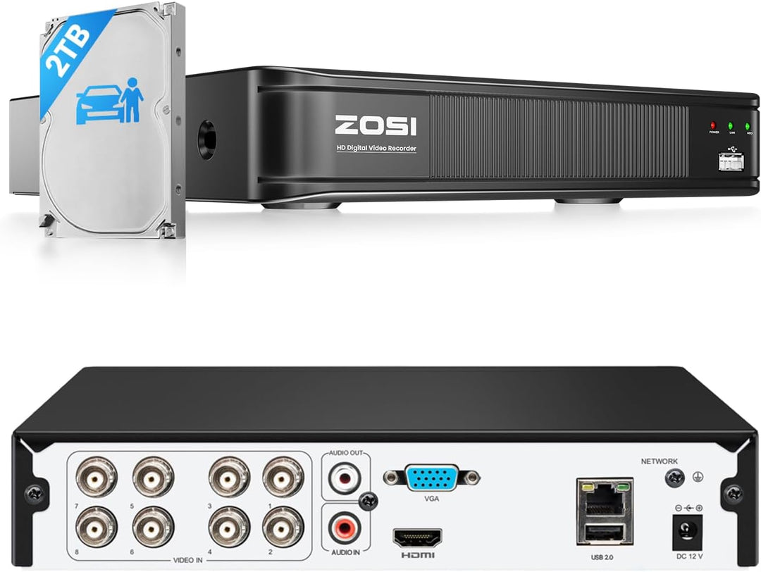 ZOSI 5MP Lite grabador DVR CCTV de 8 canales Full 1080p, capacidad...