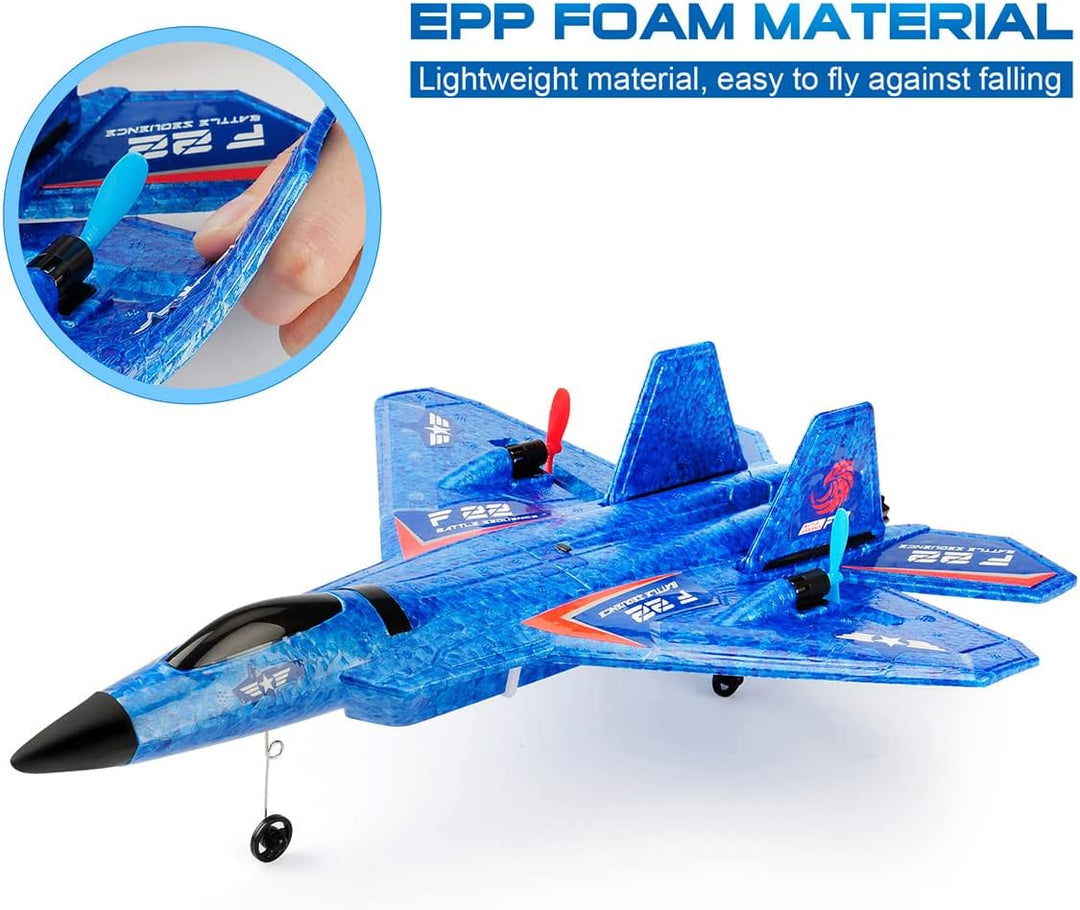 RoofWorld Avión RC, avión RC F22 listo para volar, avión de control...