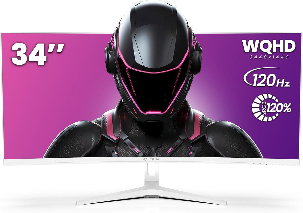 CRUA - Monitor curvo ultraancho WQHD de 34 pulgadas para juegos de...