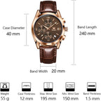 OLEVS Relojes Casuales de Cuero para Hombres con Esfera Grande Cronógrafo