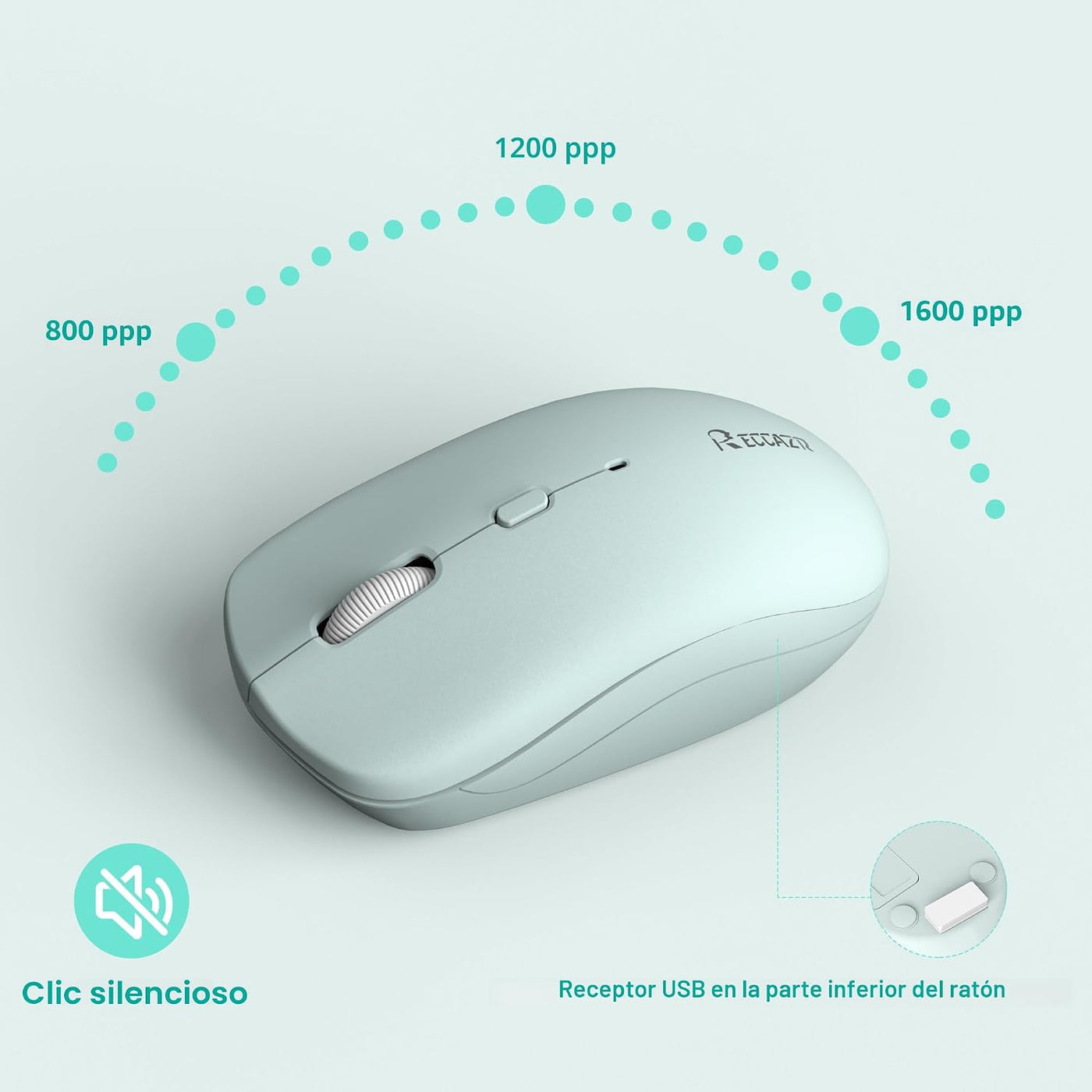 Combo de teclado y ratón inalámbrico silencioso, teclado inalámbric...