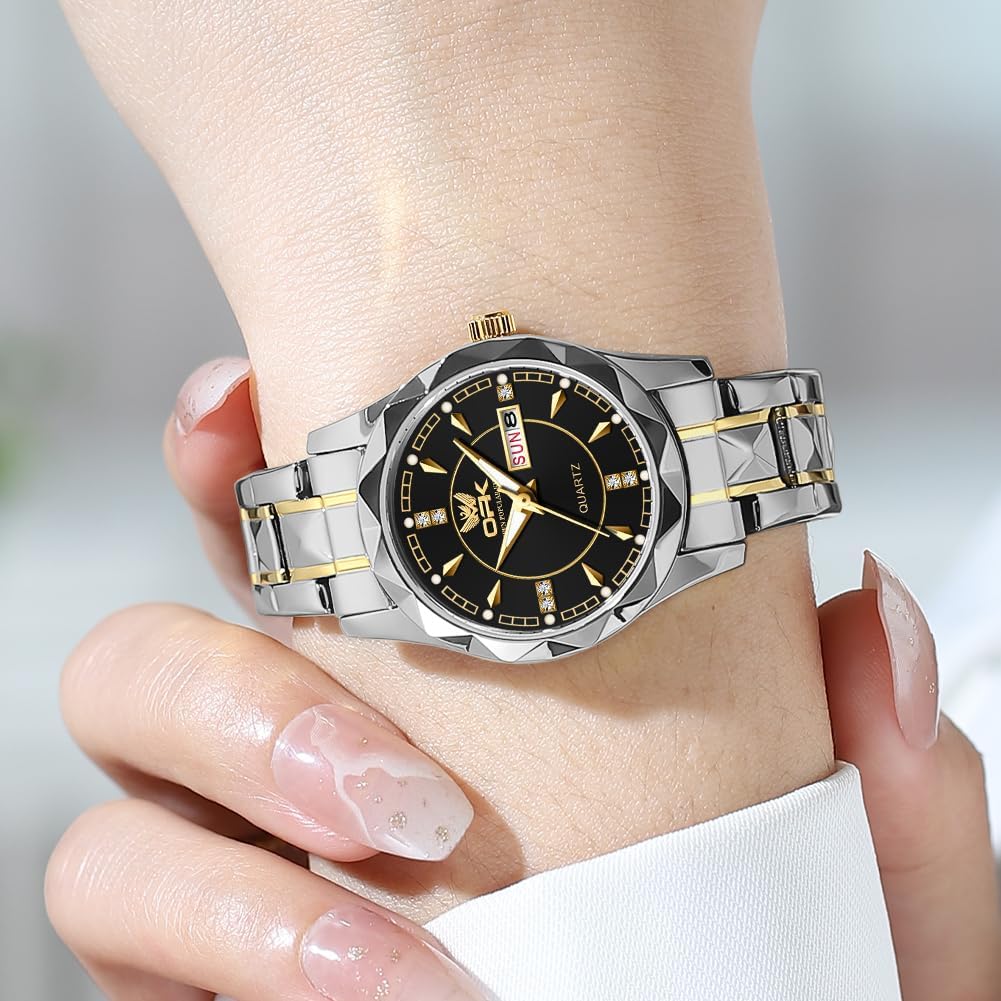 OPK Reloj de pulsera para mujer de acero inoxidable para mujer