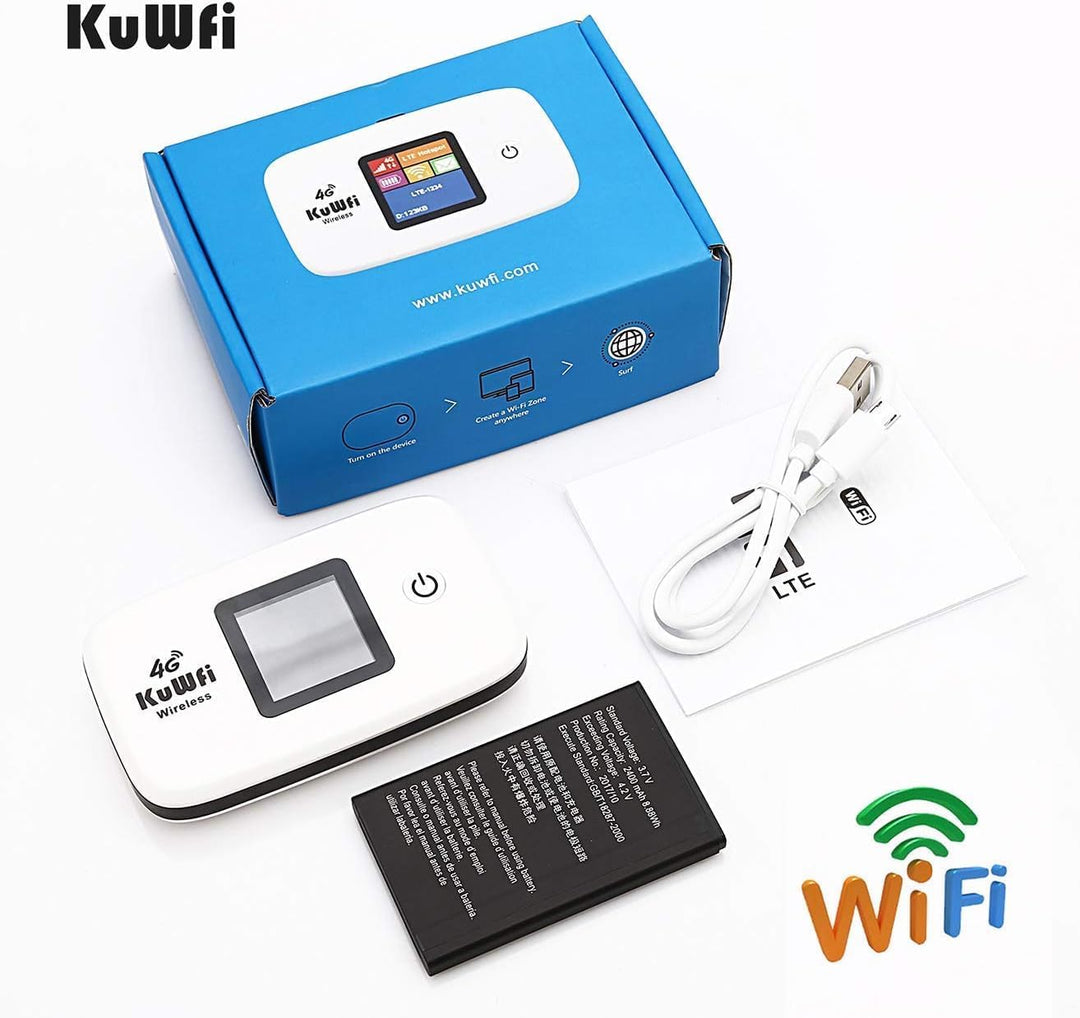 KuWFi Dispositivo de punto de acceso Wi-Fi desbloqueado 4G LTE | Ho...