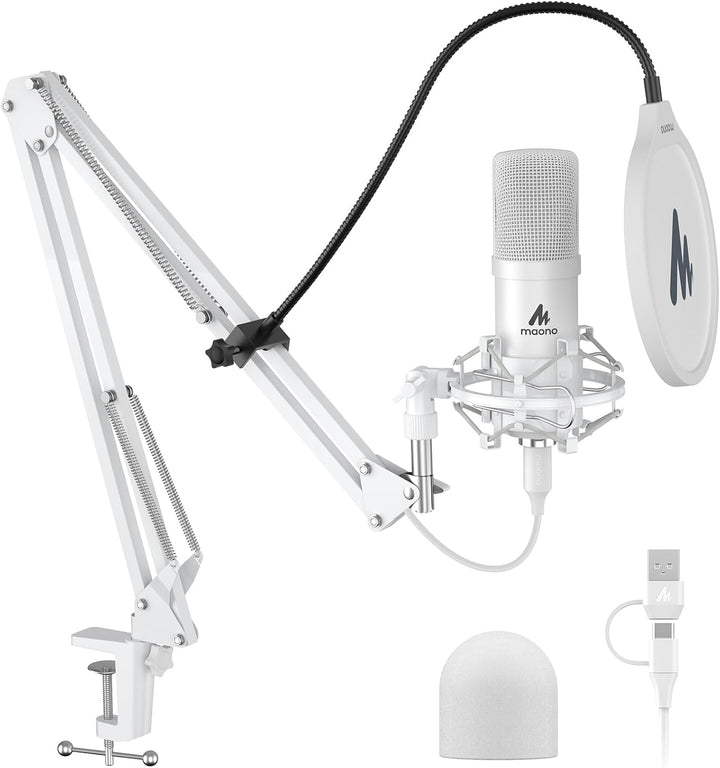 MAONO Micrófono USB, 192 kHz\/24 bits Plug &amp; Play PC Podcast co...