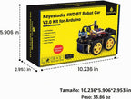 KEYESTUDIO Robot de coche inteligente, kit de iniciación programable 4WD para Arduino para Uno R3, proyecto de programación electrónica/STEM educativo/kit de codificación científica para adolescentes