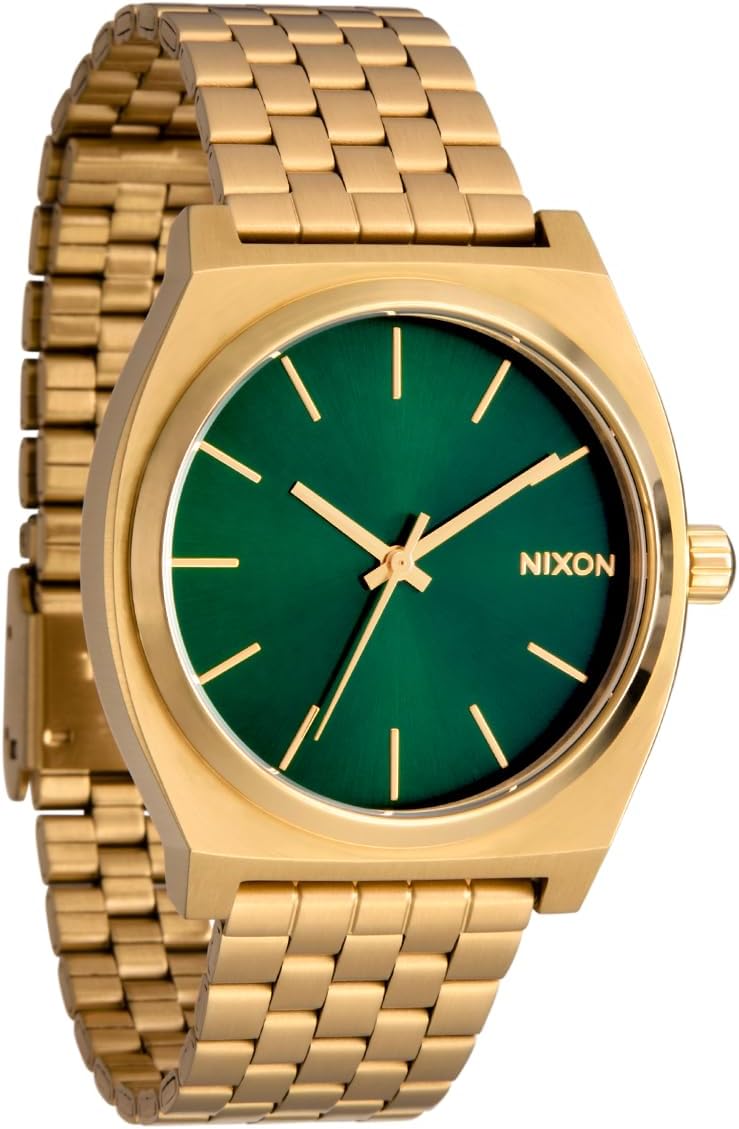 NIXON Time Teller A045 - Reloj analógico de moda para hombre resistente al agua de 100 m (carátula de reloj de 37 mm, correa de acero inoxidable de 19.5 mm-18 mm)