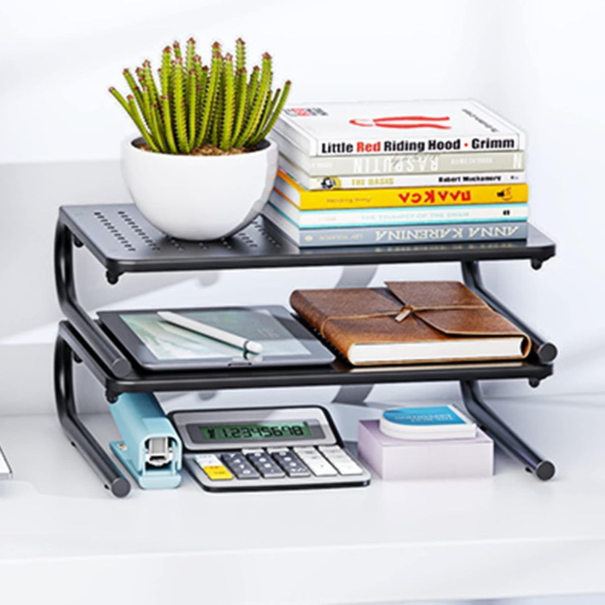 HUANUO Elevador de monitor para escritorio, soporte para laptop con estante