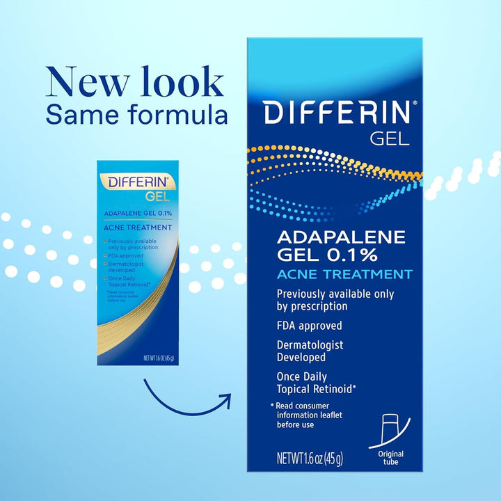 Differin Gel de Tratamiento para el Acné, Suministro de 180 Días, T...