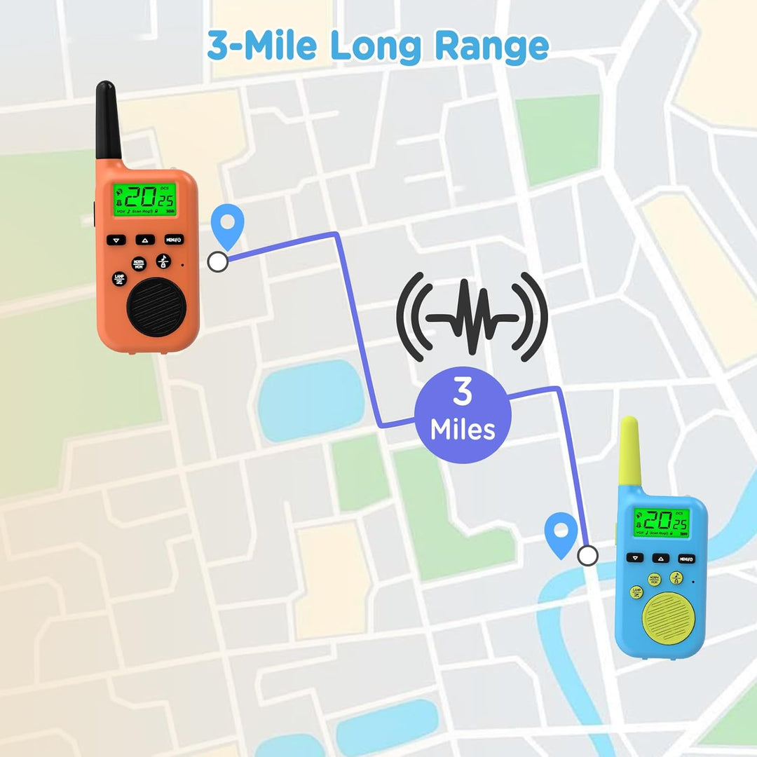 Peakeep Walkie Talkies para niños de largo alcance 3 millas, juguet...