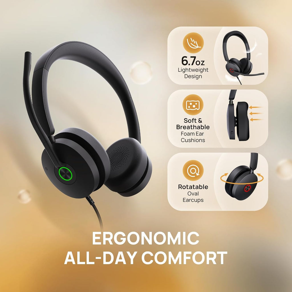 Yealink Auriculares con cable UH48 SE ANC, USB-C/A, controles en línea, 6