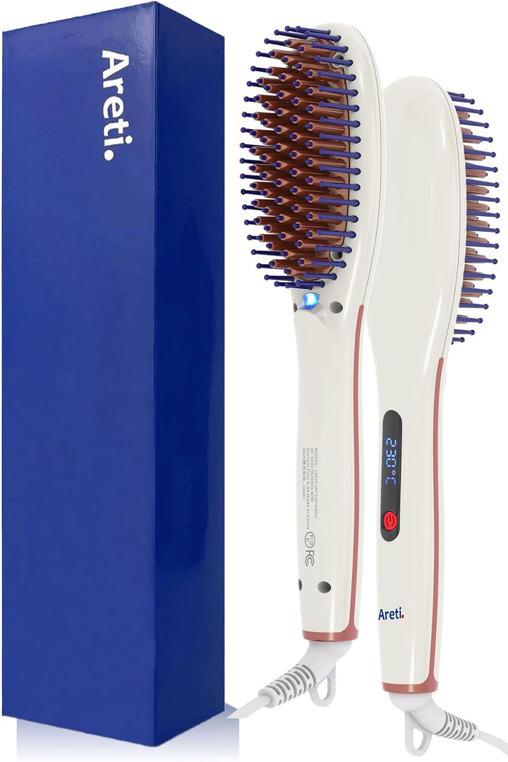 Areti Cepillo iónico japonés para alisar el cabello, calentamiento...