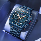 OLEVS Relojes para Hombres Business Dress Chronograph Cuadrado Grande Analógico con Correa de Silicona a prueba de agua con Fecha Regalo para Hombre Reloj de Muñeca Plateado